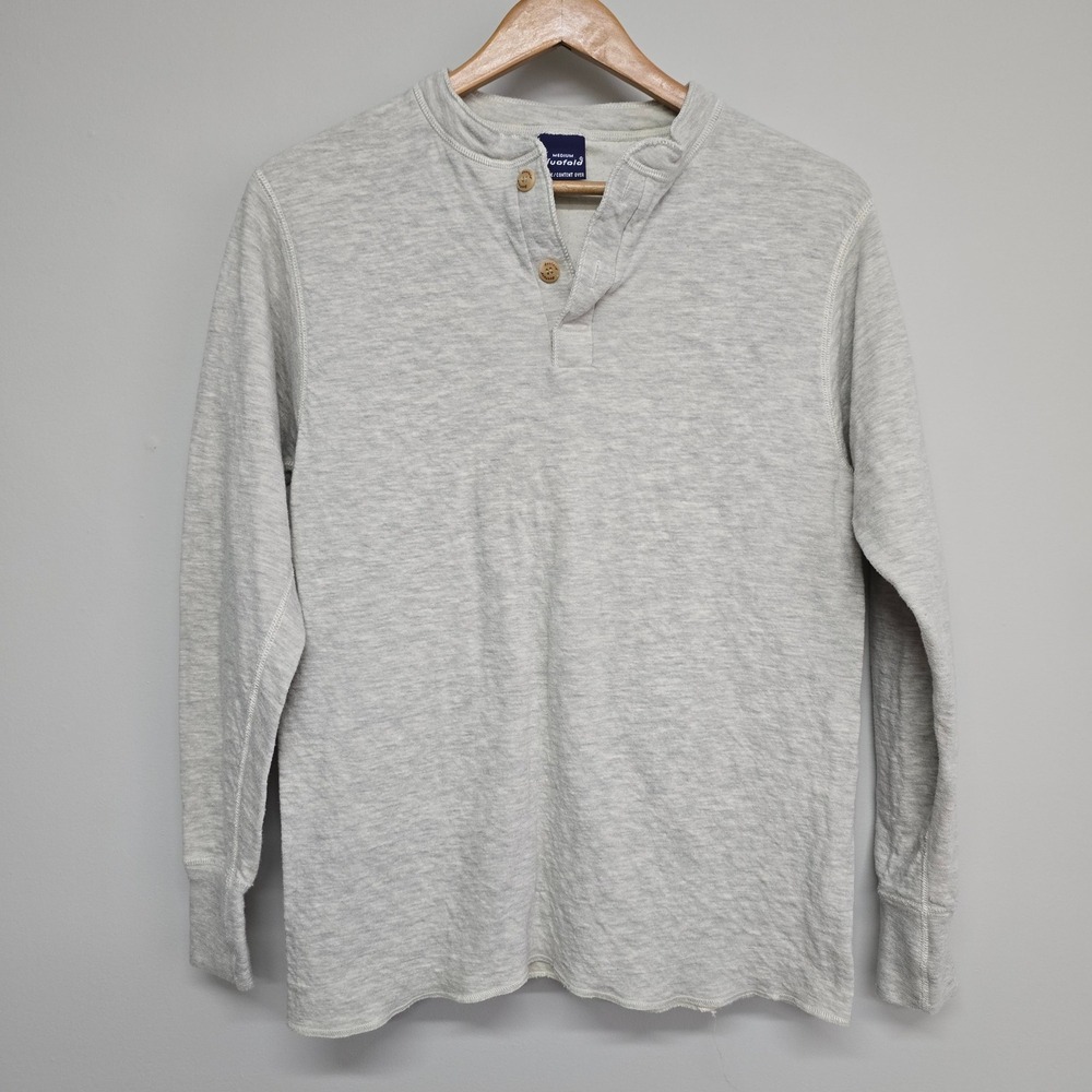 Duofold Thermal Henley‎ Mens Medium Gray Wool Blend Made in USA Gorpcore Cabin